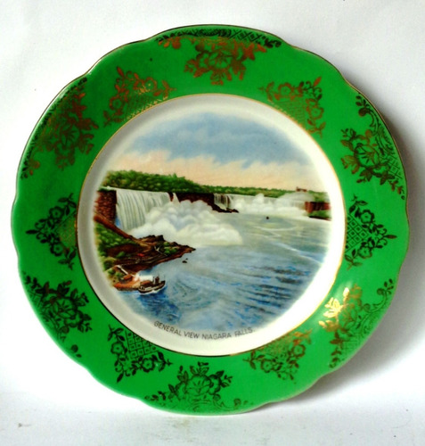 Plato De Pared Porcelana Baviera Souvenir Cataratas Niagara