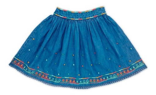 Imagen 1 de 4 de Witty Girls Falda Jean Apliques Be Brilliant Pollera Nenas
