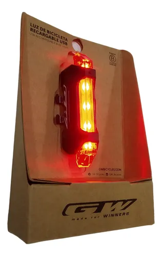 Luz Trasera Bicicleta Stop Gw Led Recargable Usb Ebl-3402
