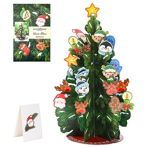 Árbol De Navidad Plegable Diy 19.7 Pulgadas Con Decoraciones