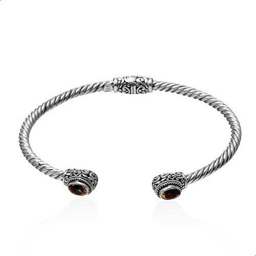 Pulseira Bracelete Citrino Natural, Prata 925 - 41901385