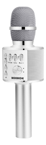 Microfono Karaoke Bonaok Con Bluetooth / Plateado