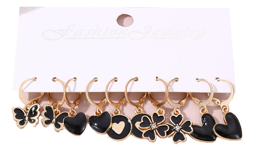 5 Pares Aretes Pequeñosde Mujer Pendientes Colgantes Chicas