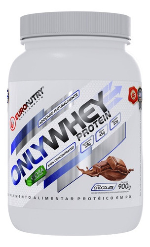 Only Whey Protein 900g 100% Concentrado - Stevia Euronutry Sabor Chocolate