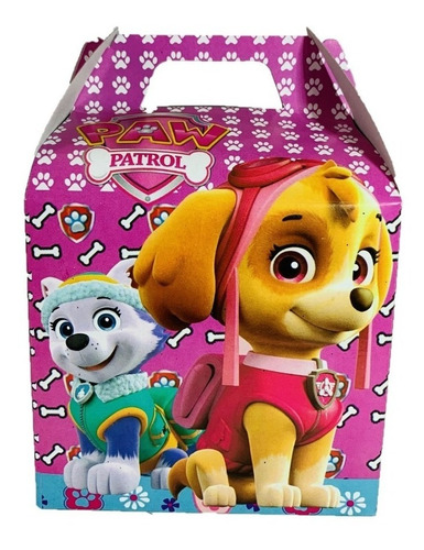 Caja Feliz Carton Cotillon Cajita Paw Patrol Niña 12 Und