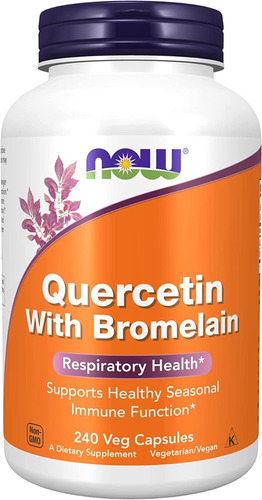 Quercetina Con Bromelain 240 Cáp. Now Sistema Inmune Equilib