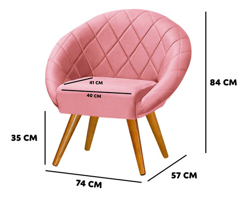 Poltrona Decorativa Canastra Sofisticada Para Sala E Recepção - Amodelar Móveis