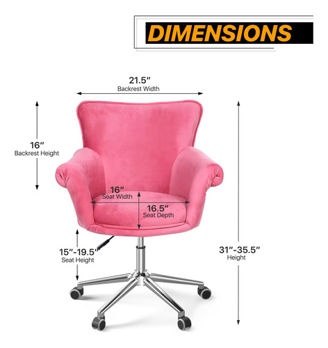 Monibloom Silla De Escritorio De Maquillaje Con Reposabrazos