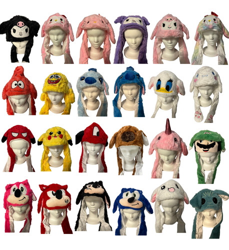 Gorro Peluche Levanta Orejas Varios Modelos Muy Suave Capibara 1