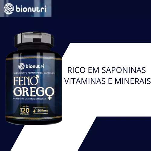 3x Feno Grego Com Boro,vitaminas E Minerais 120caps Bionutri