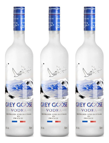 Vodka Grey Goose 750ml Clasico Francia X3  Zetta Bebidas