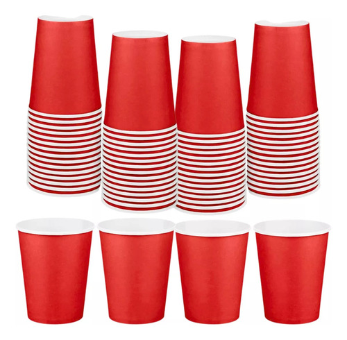 Vaso Stendy Polipapel 8 Onzas Descartable Pack X10 Unidades Color Rojo