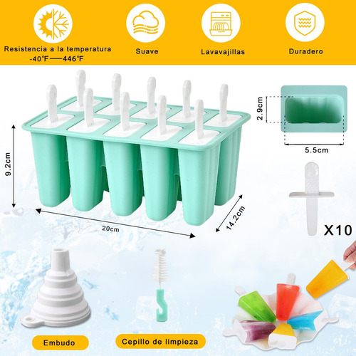 Moldes Para Paletas De Hielo, Moldes Silicona Paletas De 10