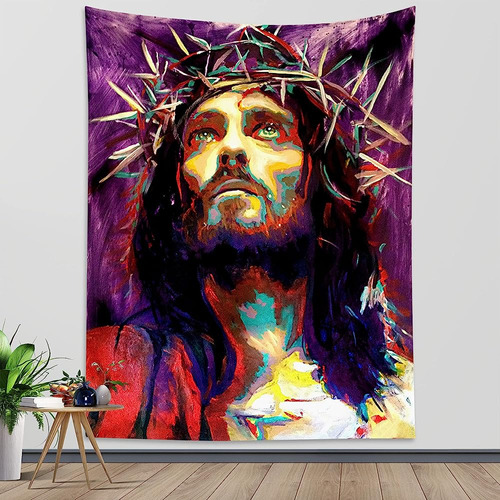 ~? Hvest Jesus Tapestry Wall Hanging Christmas Tapizs Decora