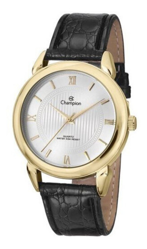 Relogio Masculino Dourado Champion Pulseira Couro Original