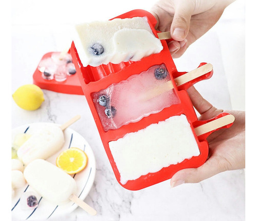 Molde De Silicón Rectangular Para Paletas Con 50 Palitos