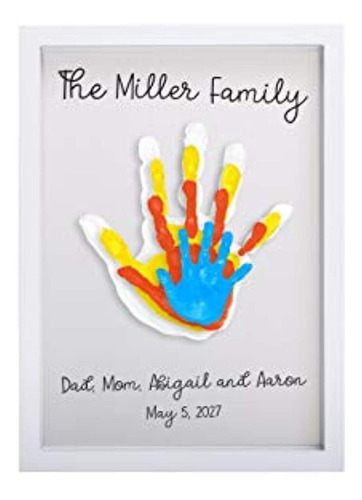 Pearhead Clear Family Handprint Frame, Family Print Keeper, 