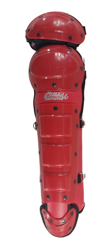 Espinilleras De Béisbol Doble Protección Color Rojo Radach