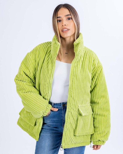 Campera De Dama En Corduroy Ufo Dakota Verde Oferta