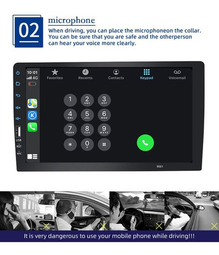 Imagen 6 de 12 de Estéreo De Coche De 9 Pulgadas 1din Carplay Android Auto