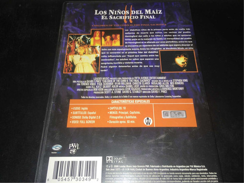 Los Niños Del Maíz El Sacrifico Final Dvd Nuevo Original Cer