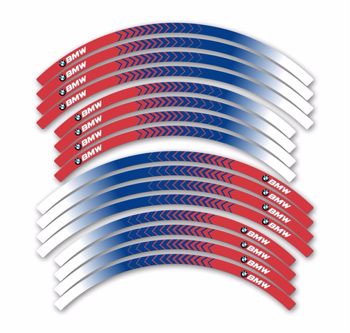 Adesivo Friso Refletivo Roda Trilha Compatível Bmw Mtfri09