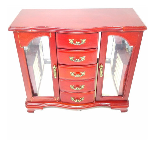 Imagen 1 de 8 de Alhajero Joyero Armario Vintage De Madera 33x14x30 Cm