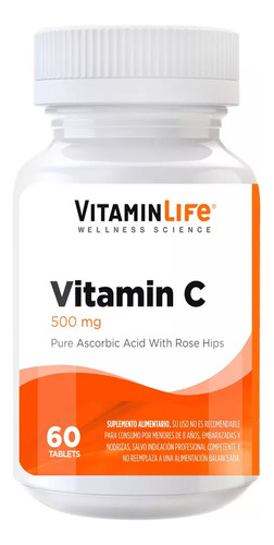 Vitamin Life Vitamina C 500mg  60 Tabletas