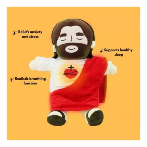 2 Piezas De Peluche Navideño De Jesús Que Respira Con Luces
