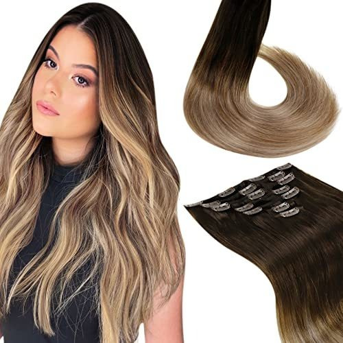 Laavoo Ombre Extensiones De Pelo Humano Clip Ins Remy 66xre