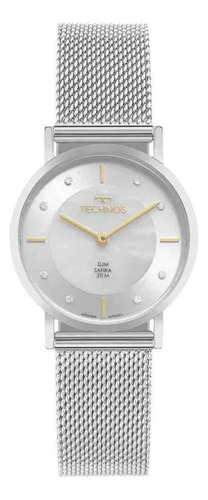 Relógio Prata Feminino Technos Slim 2025ltw/1b