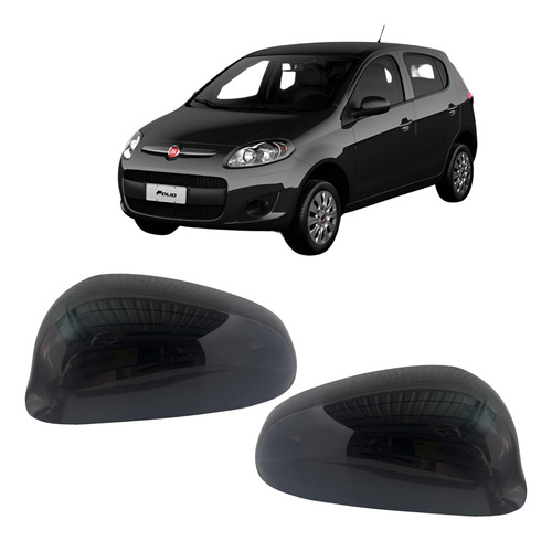 Par Capa Retrovisor Palio 12/19 Mod Original Preto Liso