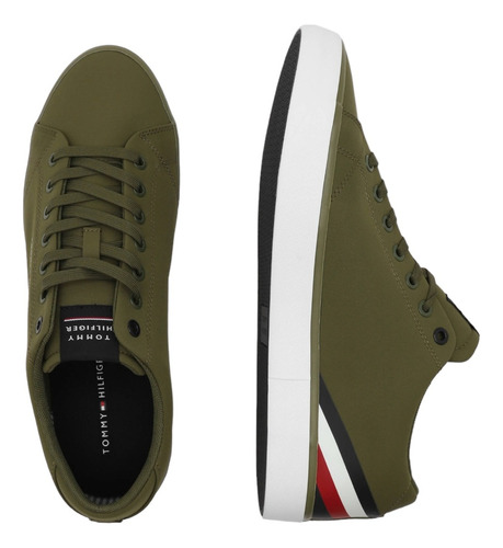Tenis Tommy Hilfiger Harlem Core Verde Musgo Casual Original