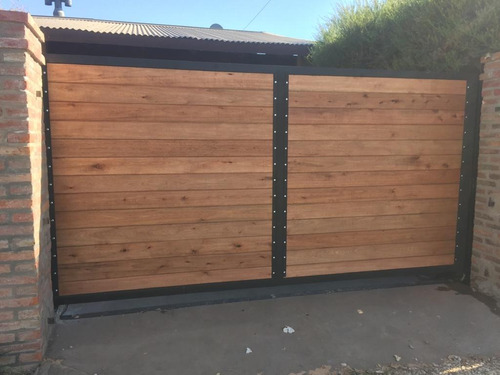 Portones Corredizo Hierro En Madera Grandy Cerrado 3x180