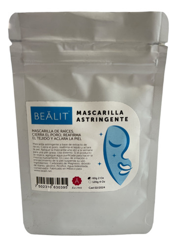 Mascarilla Astringente Cierra Poros Limpia Y Aclara R Bealit