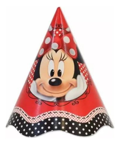 Chapéu De Festa Minnie Mouse Cor Vermelho