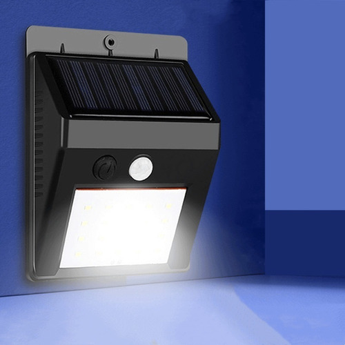 Imagen 5 de 10 de Aplique Reflector Led Panel Solar Con Sensor Movimiento 4w 20 Leds