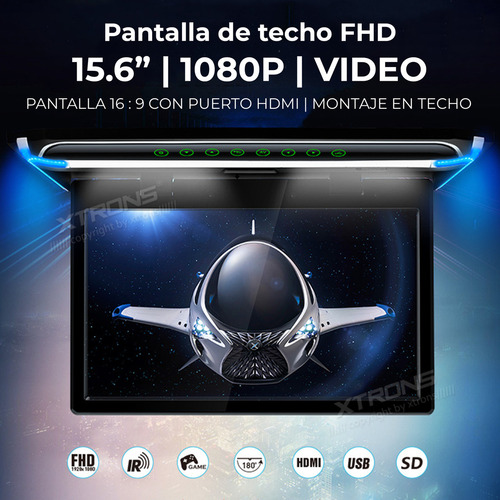 Pantalla Para Toldo 15.6 Pulgada Usb Sd Hdmi Auxiliar Fm Luz