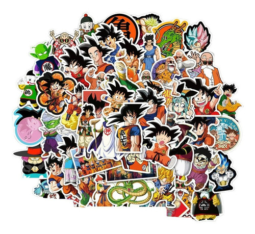 100 Stickers Surtidos Dragon Ball Decoracion Auto Moto Pieza