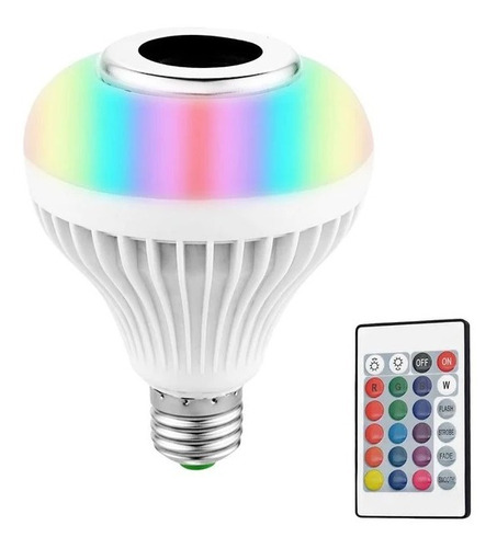 Foco Led De Colores Con Bocina Bluetooth Y Control 10w