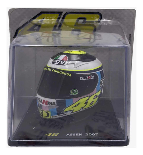 Valentino Rossi Casco Numero 46 Escala 1/5 Assen 2007