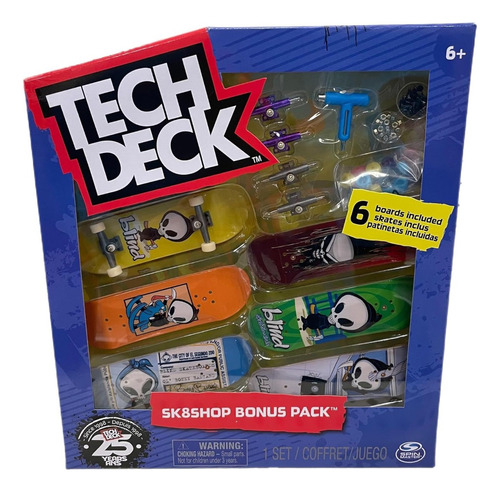Pack Tech Deck Sk8shop 25 Años X 6 Tablas Patineta Dedos