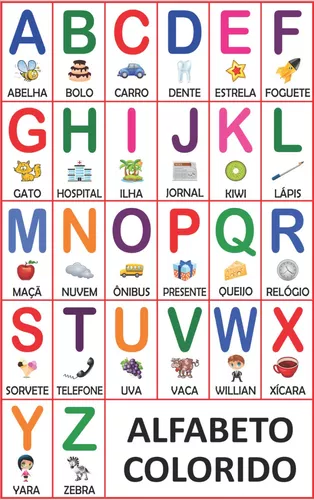 Alfabeto Colorido Infantil Escolar Painel Lona - Will731