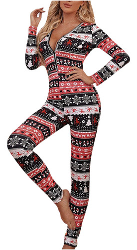 Mono De Pijama Estampado Para Mujer Navidad 2264 