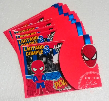10 Invitaciones Infantiles! Spiderman Personalizadas 