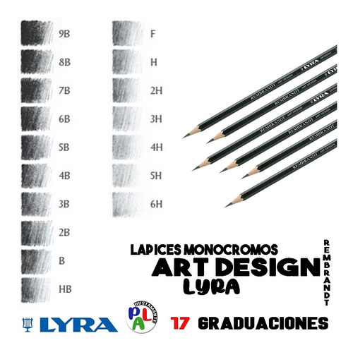 Lapiz De Grafito Lyra Rembrandt Art Design Graduación G H