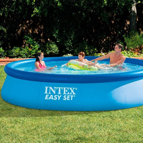 Piscina Redonda C/ Borde Inflable 3.96mx84cm Familiar Grande