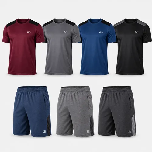 Kit 7 Peças Conjunto Academia Premium Fitness Multicolorido Dry Liso M