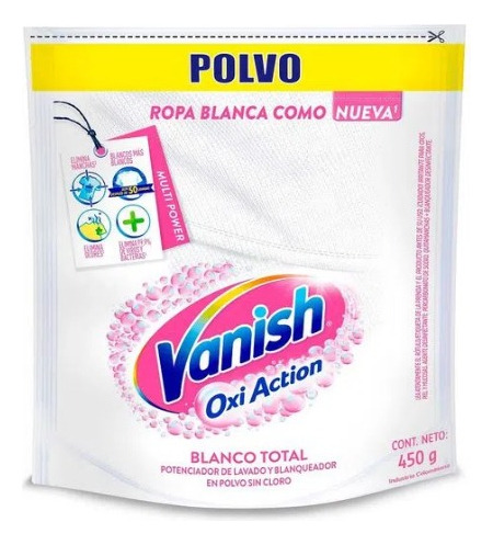 Blanqueador Vanish Blanco Total De 450 Gr