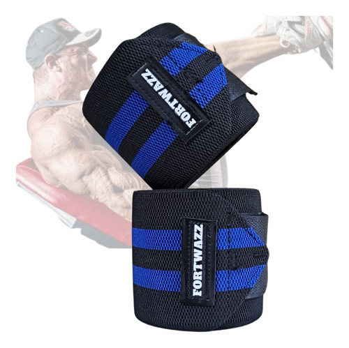 Faixa Joelho Agachamento Alta Compressão Powerlifting Lpo Cor Faixa Preta/azul
